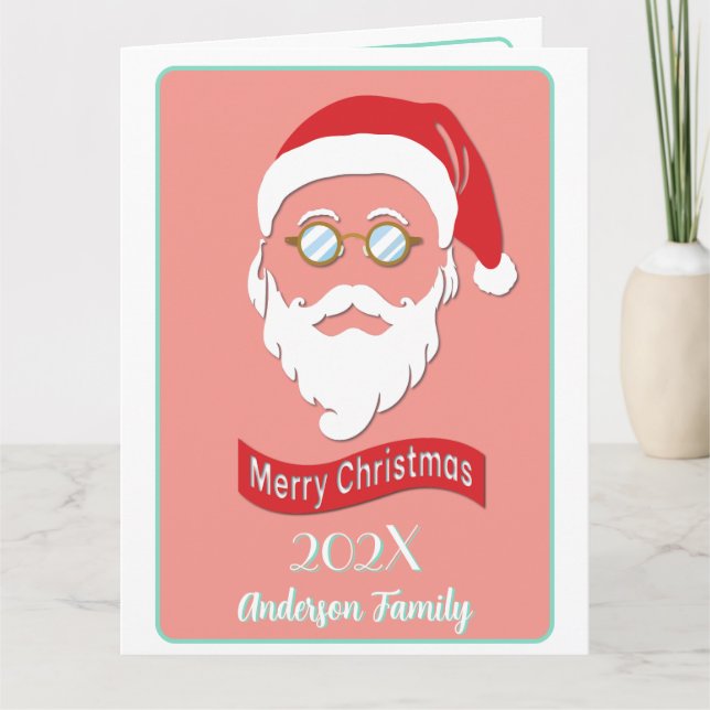 Carte de style Hipster père Noël (Devant)