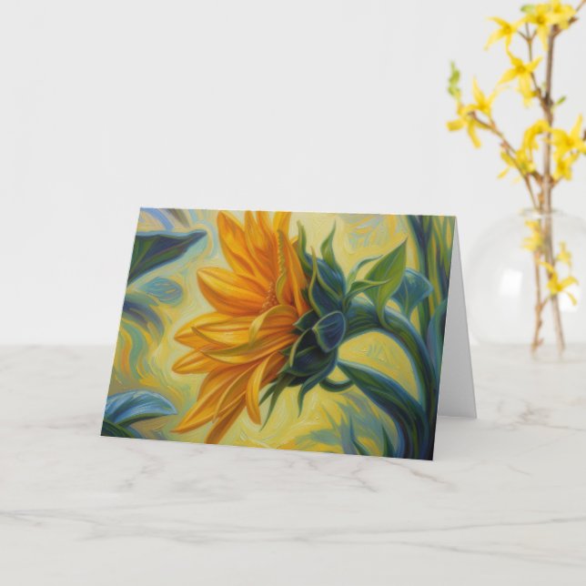 Carte de style impressionniste fantaisiste avec to (Fleur jaune)