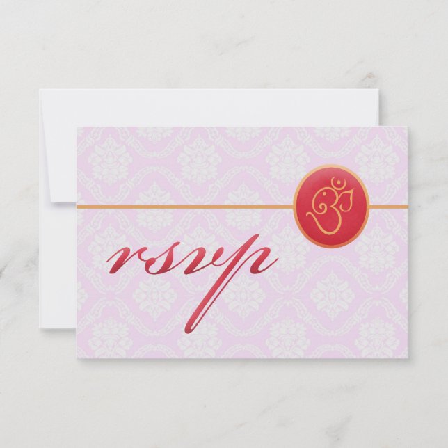 Carte de style indien Mariage RSVP (Devant)