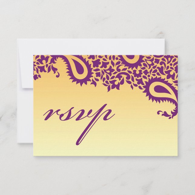 Carte de style indien Mariage RSVP (Devant)
