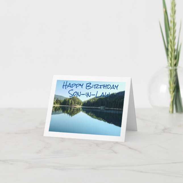 CARTE DE STYLE LAKE "HAPPY BANTHDAY SON IN LAW" (Devant)