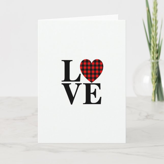 Carte de style plaid de Buffalo amour (Devant)