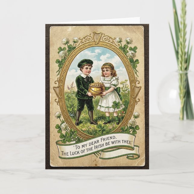 Carte de style vintage Lucky Kids (Devant)