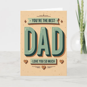 Carte de style vintage meilleur papa sarcelle