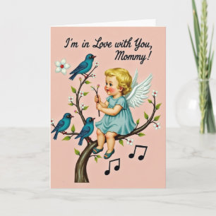 Carte de style vintage pour maman que j'aime