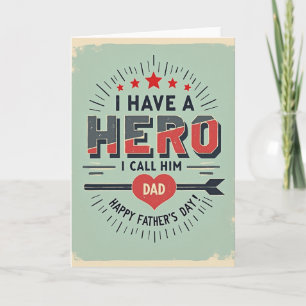 Carte de style vintage pour papa héros