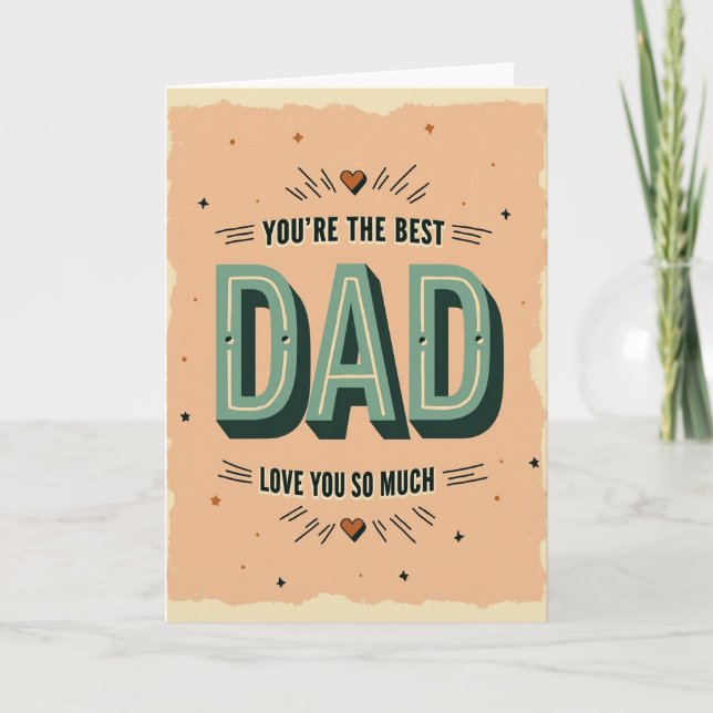 Carte de style vintage pour papa vert menthe (Devant)