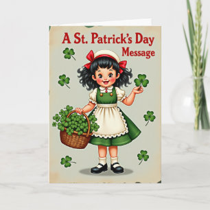 Carte de style vintage Shamrock Girl