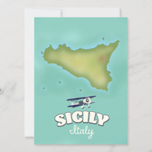 Carte de style vintage Sicile Italie