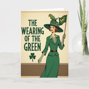 Carte de style vintage vert