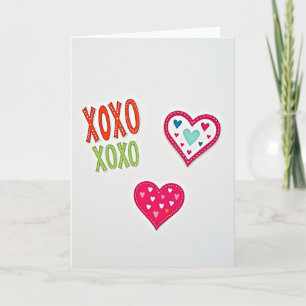 Carte de style Xoxo cœurs sincères