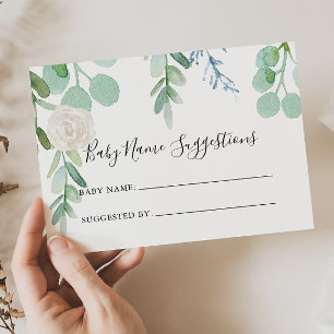 Carte de suggestion pour le nom de bébé floral tro