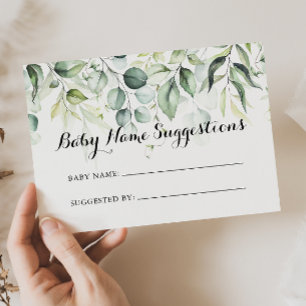 Carte de suggestions pour le nom du bébé Eucalyptu