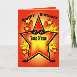 Carte de Superhero Star Joyeuse Birthday