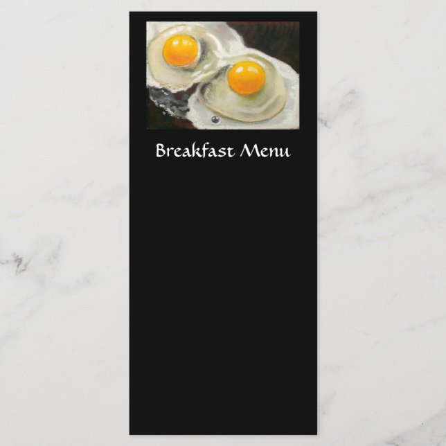 CARTE DE SUPPORT DE MENU DE PETIT DÉJEUNER : OEUFS (Devant)