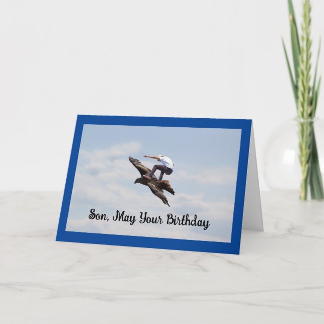 Carte de surf d'oiseaux d'anniversaire Son (Devant)