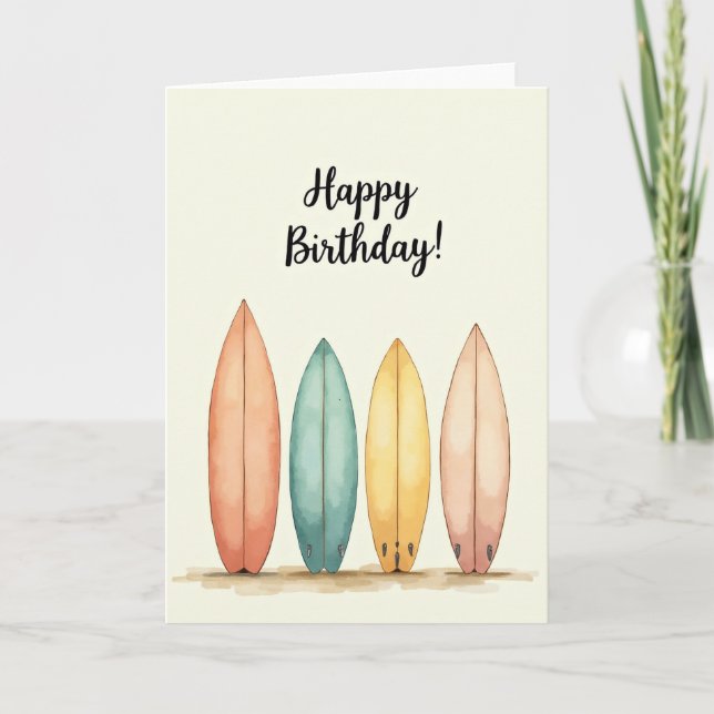 Carte de surf joyeuse (Devant)