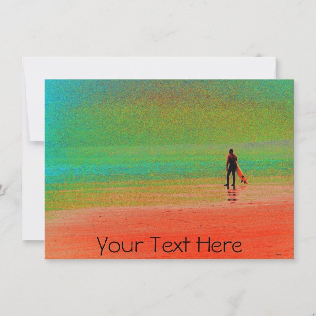 Carte de surfer Cornwall personnalisable (Devant)