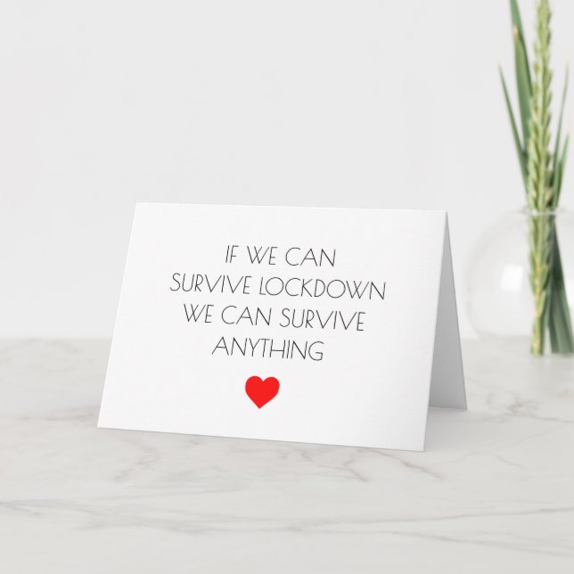 Carte de survie drôle pour la Saint-Valentin confi (Devant)