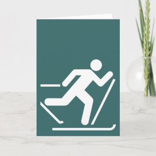 Carte de symbole de ski de fond