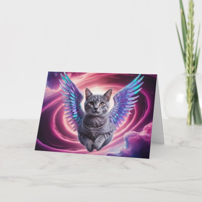Carte de sympathie Ange Chat Tigre (Devant)