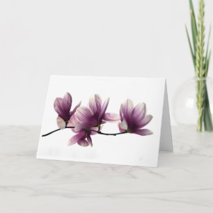 Carte de sympathie aux fleurs de magnolia pliée