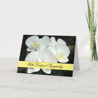 Carte de sympathie aux orchidées blanches