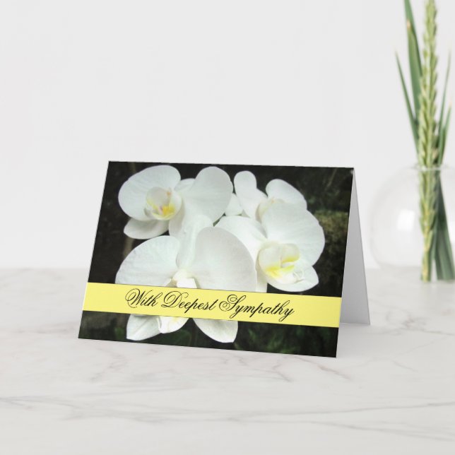 Carte de sympathie aux orchidées blanches (Devant)
