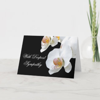 Carte de sympathie aux orchidées blanches