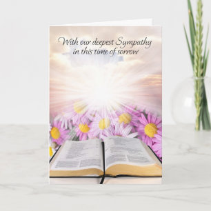 Carte de sympathie avec fleurs et étudier la bible