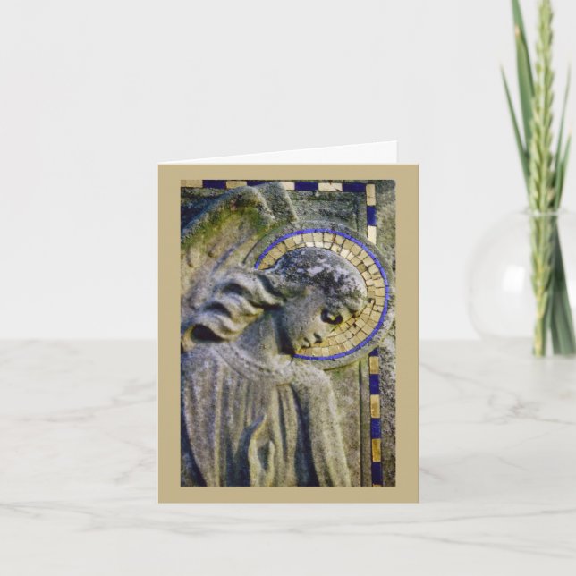 Carte de sympathie avec la sculpture en ange (Devant)