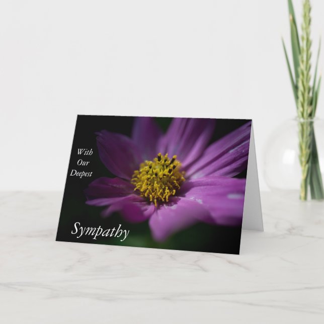 Carte de sympathie avec une fleur violette (Devant)
