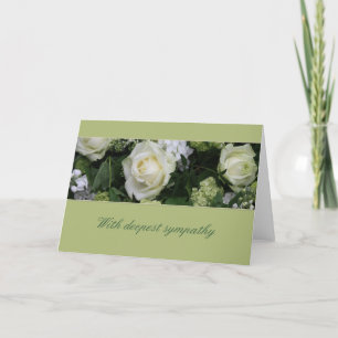 carte de sympathie blanche rose