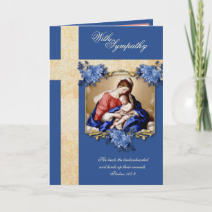 Carte de sympathie catholique Vierge Marie Jésus f