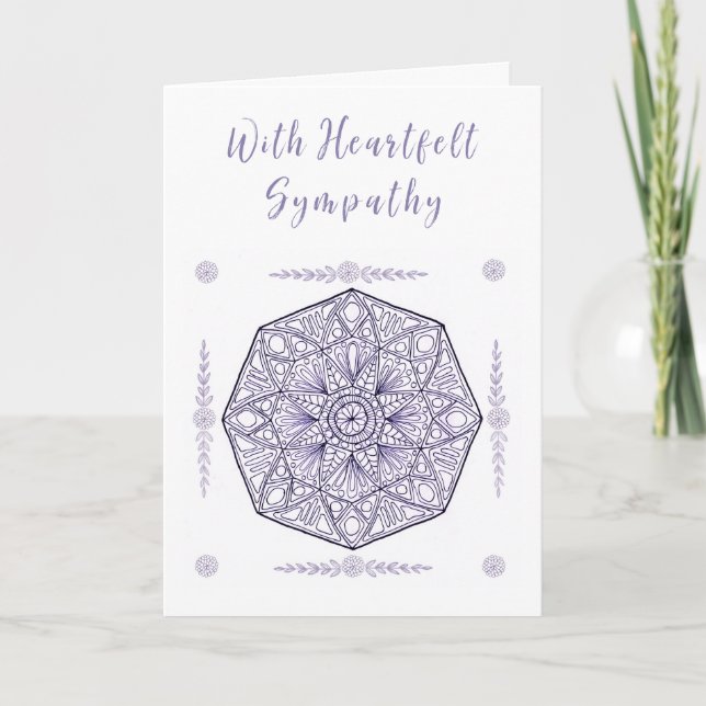 Carte de Sympathie chrétienne avec médaillon viole (Devant)