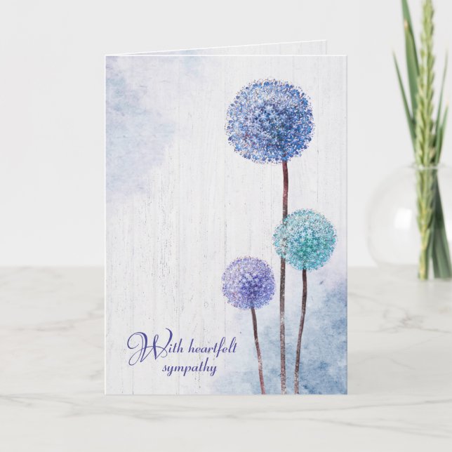 Carte de Sympathie Dandelions Aquarelle (Devant)
