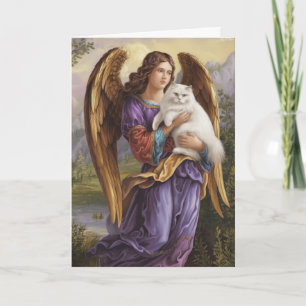 Carte de sympathie d'ange de chat persan blanc