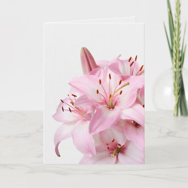 Carte de Sympathie de Bouquet Rose Lily (Devant)