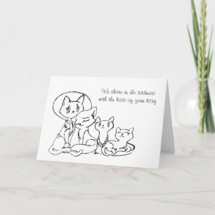 Carte de sympathie de chat d'animal familier avec