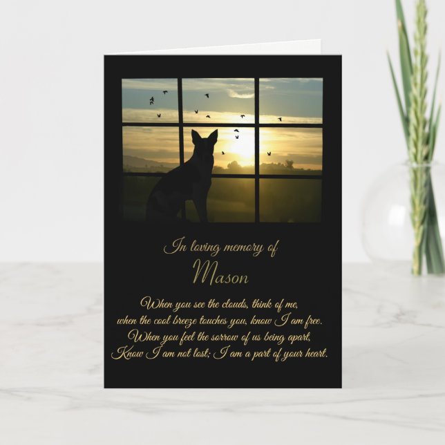 Carte de sympathie de chien de nom personnalisé (Devant)