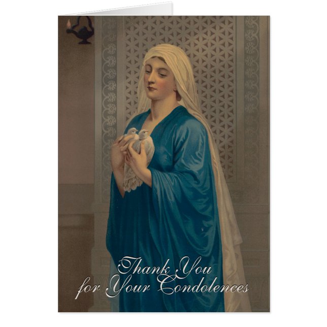 Carte de sympathie de funérailles de la Vierge Mar (Devant)