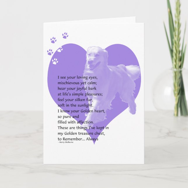 Carte de sympathie de golden retriever 2 (Devant)