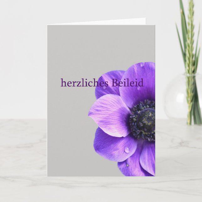 carte de sympathie de l'anémone rose allemand (Devant)