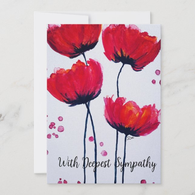 Carte de Sympathie de Poppy Love Flat (Devant)