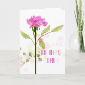 Carte de sympathie de rose de rose d'aquarelle