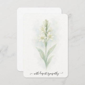 Carte de Sympathie de Tuberose Aquarelle