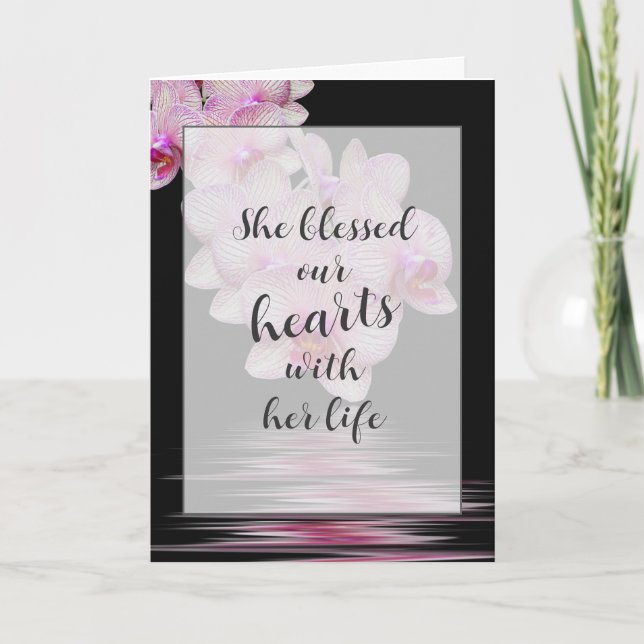 Carte de Sympathie des fleurs d'orchidées roses (Devant)