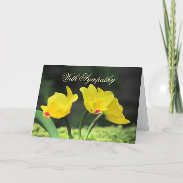 Carte de Sympathie des orchidées jaunes (Devant)