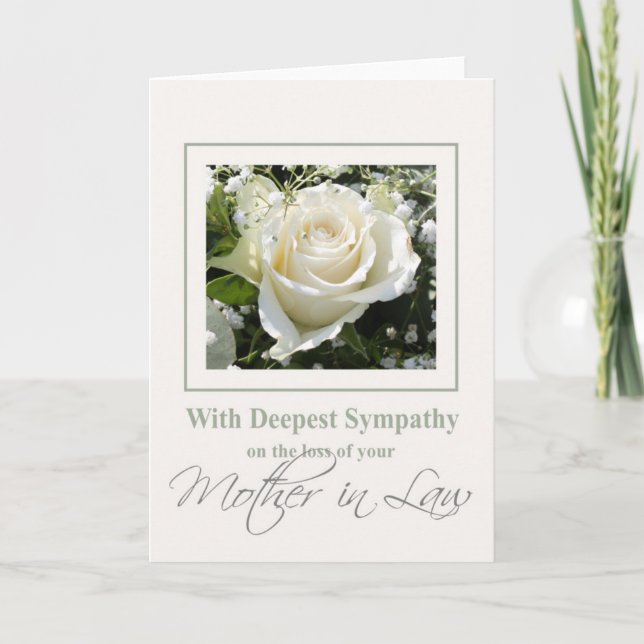 Carte de sympathie du Rose de la perte de la mère  (Devant)