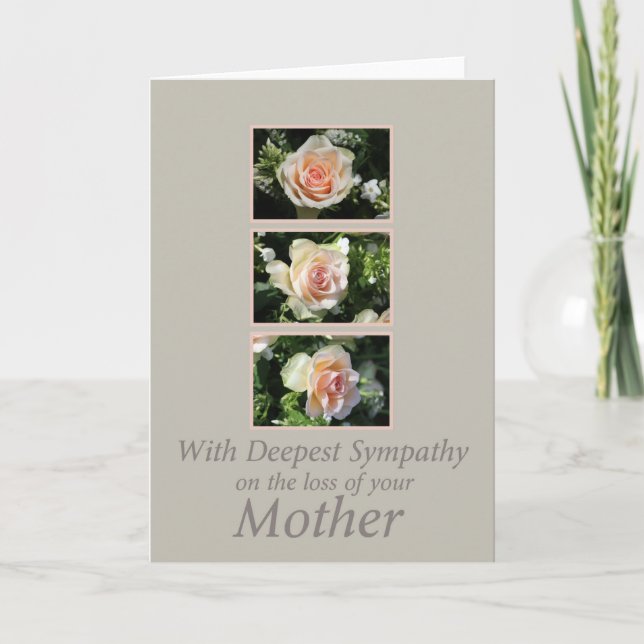 Carte de sympathie du Rose de la perte de mère (Devant)